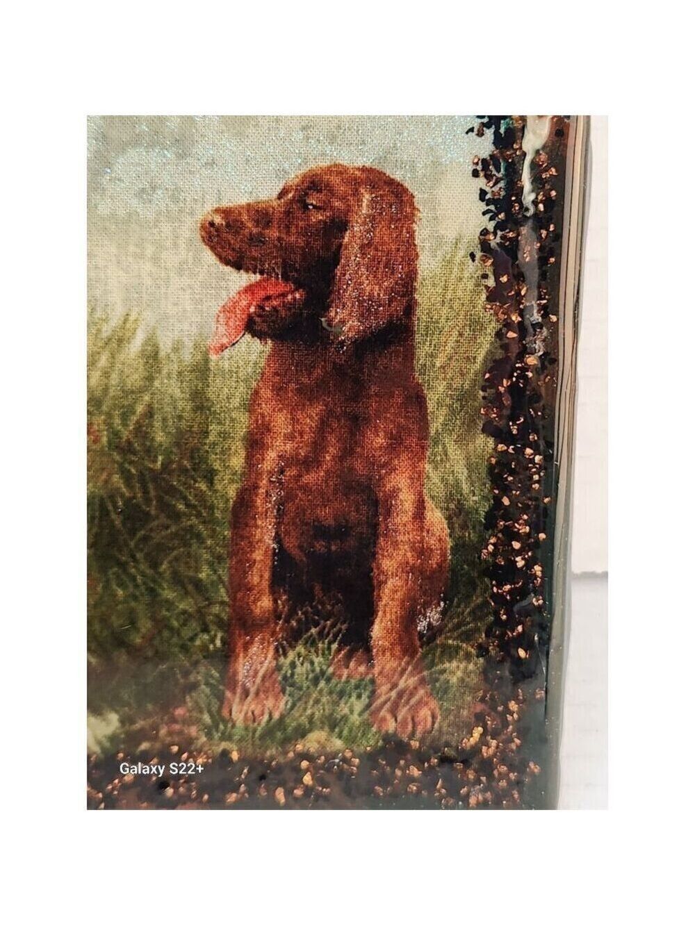 Dog Bird Ceramic Resin Glass Coaster Tiles Set Of 2 - Picture 7 of 15